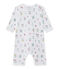 Baby girl's print footless sleepsuit ECUME white/MULTICO white
