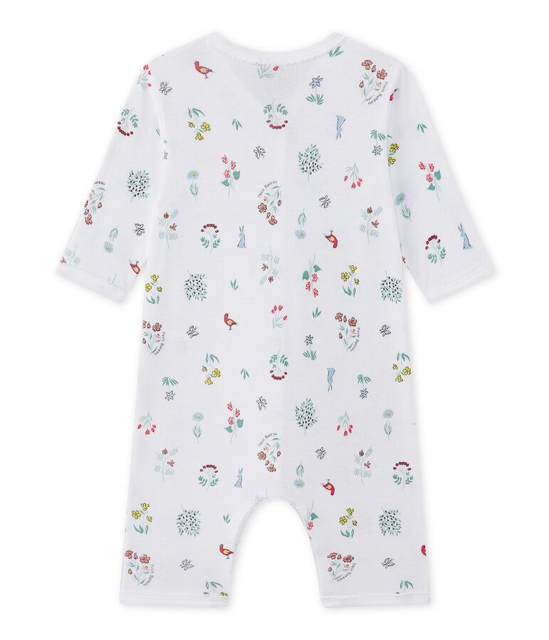 Baby girl's print footless sleepsuit white/multicolor