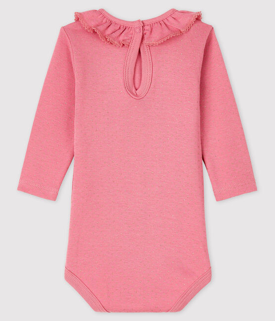 Baby girl's long-sleeved bodysuit CHEEK pink/DORE yellow