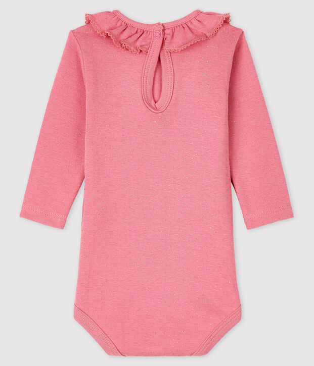 Baby girl's long-sleeved bodysuit pink/yellow
