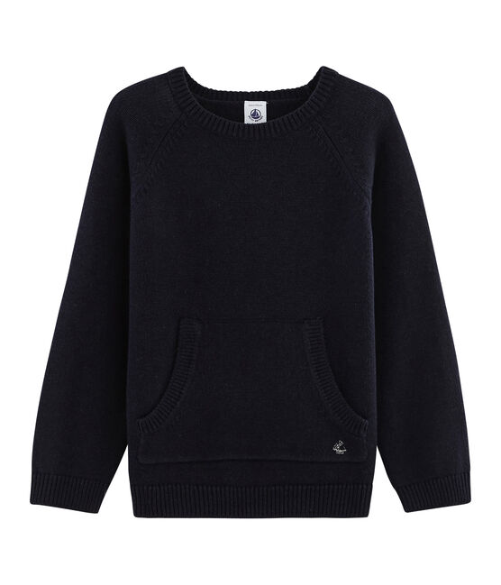 Boys' Wool and Cotton Knit Pullover SMOKING blue