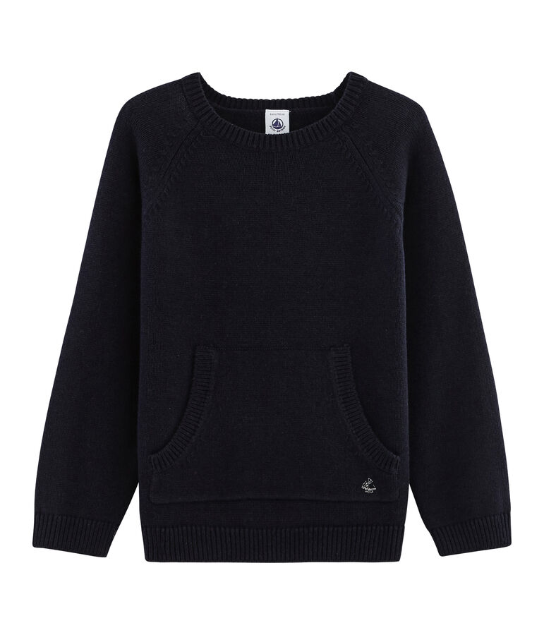 Boys' Wool and Cotton Knit Pullover blue