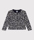 Girls' printed quilted tube knit cardigan