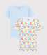 Boys' Short-sleeved Cat Print Organic Cotton T-Shirt - 2-Pack