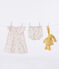Babies' short-sleeved fruit print cotton dress and bloomers FLEUR pink/MULTICO white