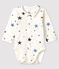 Baby Boys' Ribbed Bodysuit with Collar MARSHMALLOW white/MULTICO white