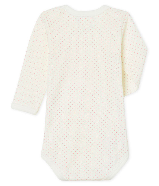 Baby Girls' Long-Sleeved Bodysuit MARSHMALLOW white/CHARME pink