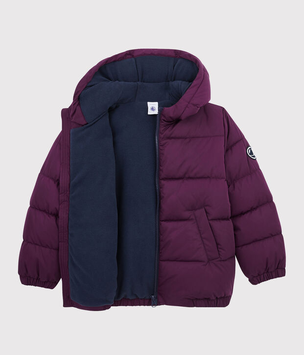 Boys' puffer jacket purple