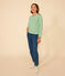 Women's Buttoned Cotton Breton Top AVALANCHE /PRADO