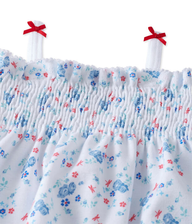 Baby girl's print romper white/blue/multicolor
