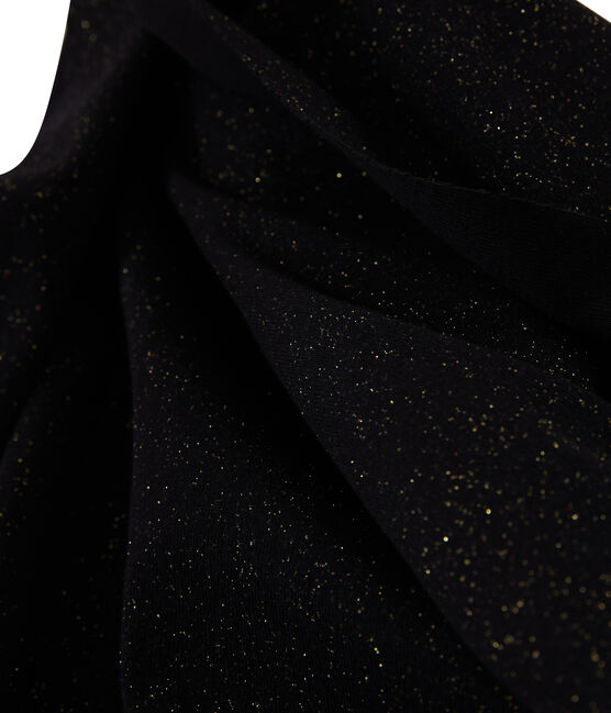 Women's Shiny Scarf NOIR black/OR yellow