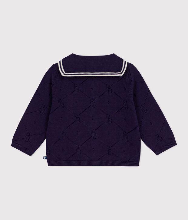 Babies' openwork cotton cardigan with a sailor collar SOIR