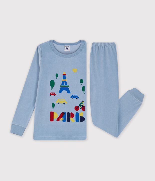 Children's velour pyjamas blue