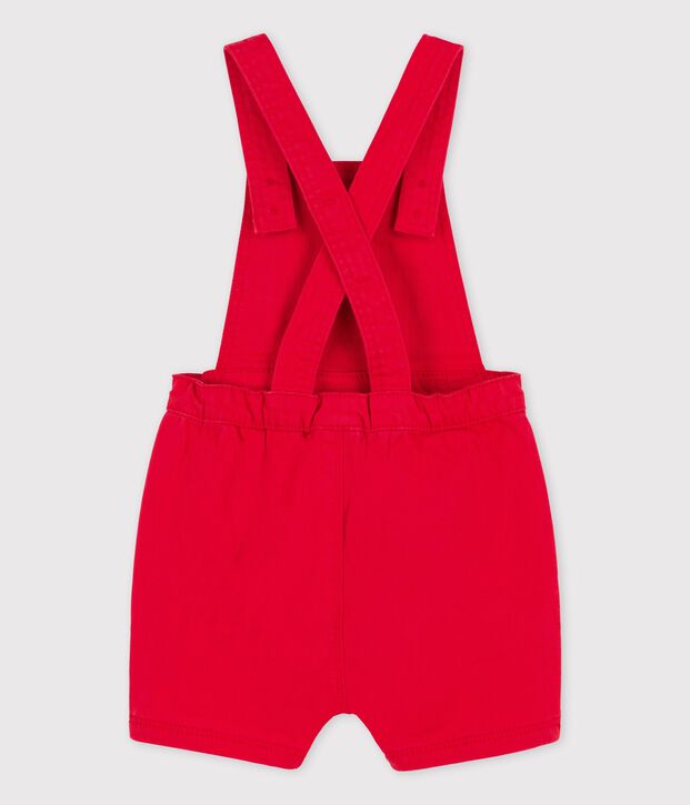 Babies' Coloured Denim Dungaree Shorts red