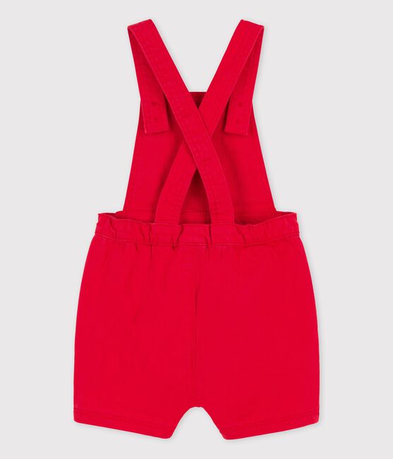Babies' Coloured Denim Dungaree Shorts PEPS red