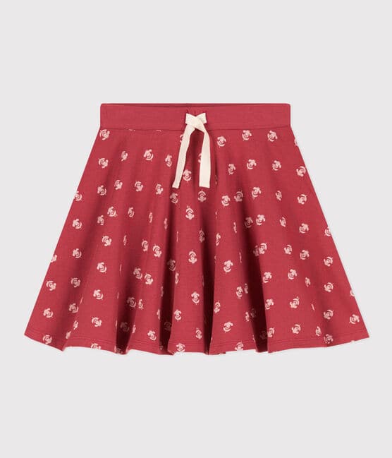 Girls' Cotton Print Skirt PAPI pink/AVALANCHE beige