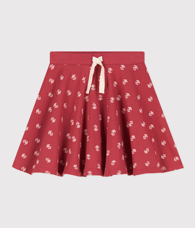 Girls' Cotton Print Skirt pink/ecru