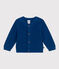 Babies' Knitted Cotton Cardigan INCOGNITO blue