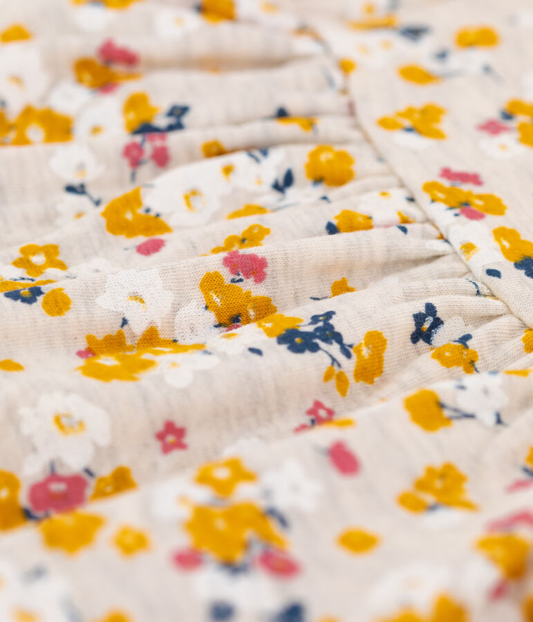 Baby girls' long playsuit beige/multicolor