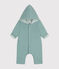 Babies' padded hooded cotton jumpsuit PAUL green