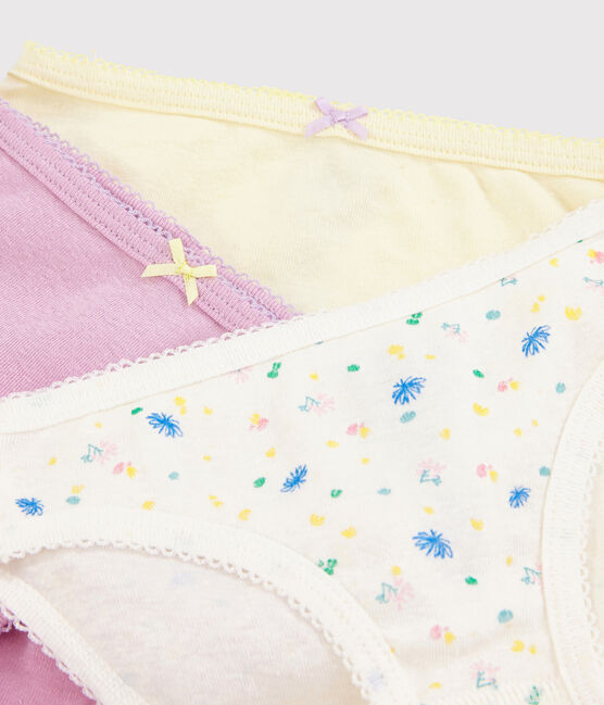 Girls' Cotton and Linen Blend Floral Knickers - 3-Pack variante 1