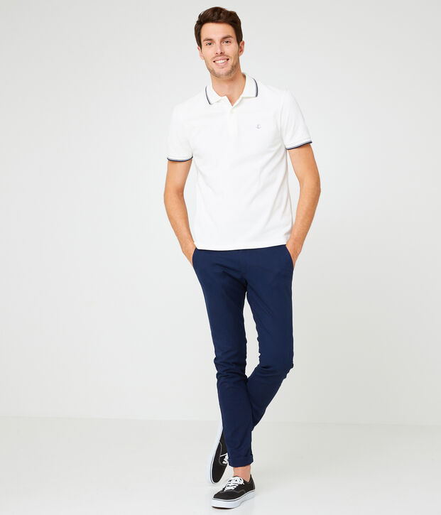 Men's short-sleeved polo shirt white