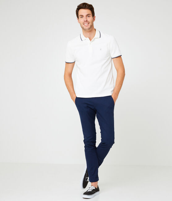 Men's short-sleeved polo shirt MARSHMALLOW white