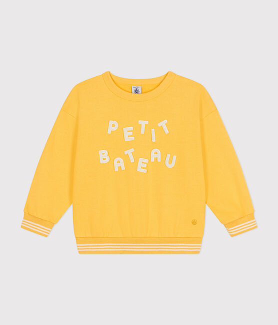 Fleece sweatshirt for girls or boys DAISY yellow