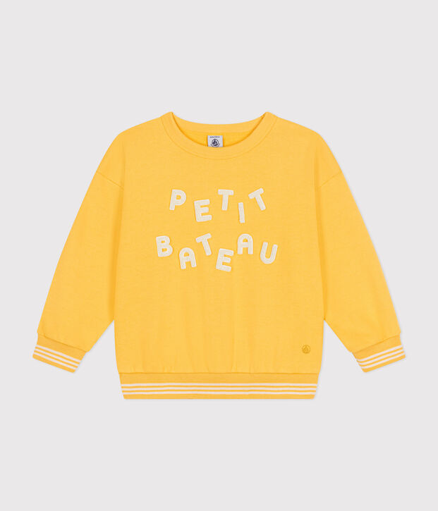 Fleece sweatshirt for girls or boys yellow