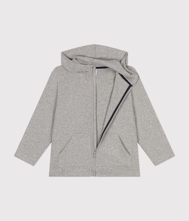Boys' Cotton Rib Zip-Up Hoodie grey