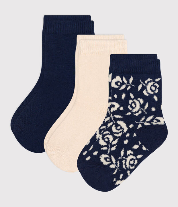 Babies' Floral Cotton Socks - 3-Pack multicolor