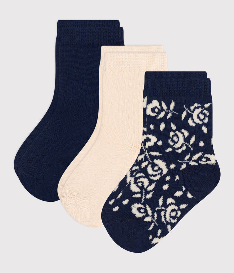 Babies' Floral Cotton Socks - 3-Pack multicolor