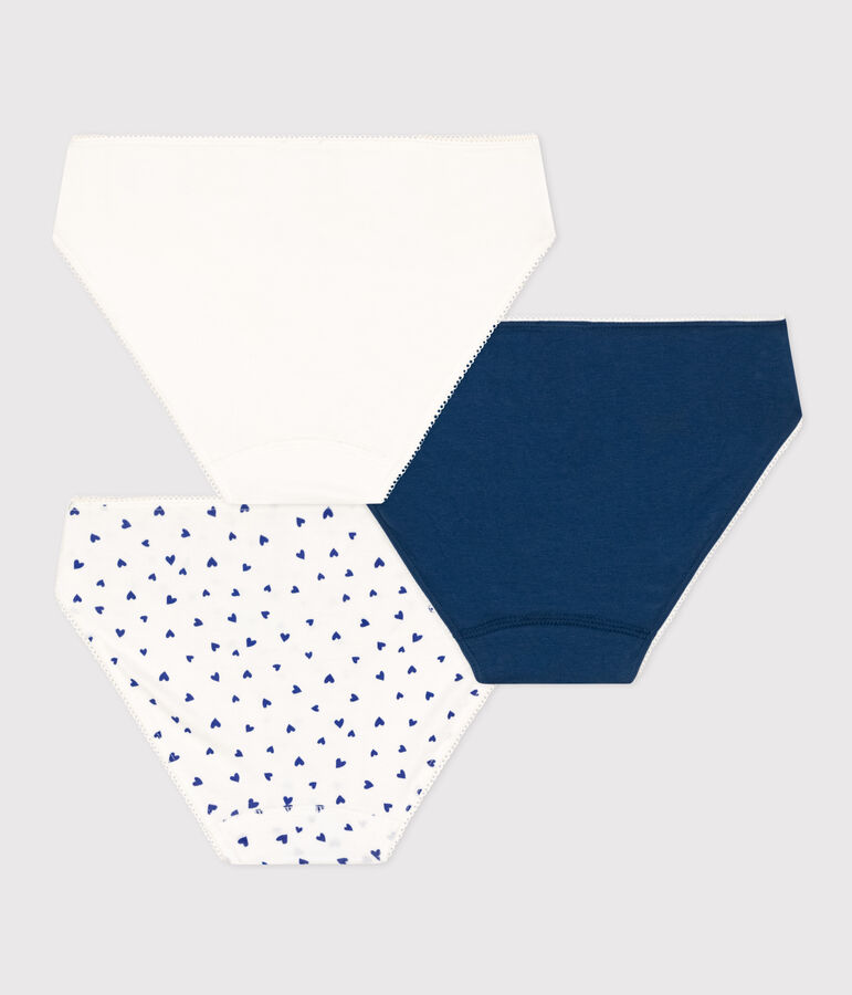 Girls' Heart Cotton and Elastane Briefs - 3-Pack multicolor