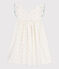 Children's long sleeveless spotted cotton dress MARSHMALLOW white/MULTICO white