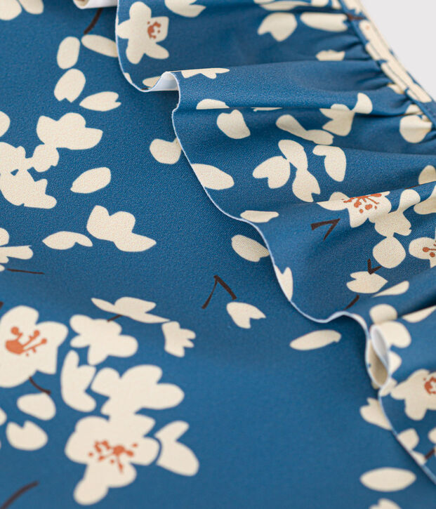 Girls' One-Piece Print Swimsuit blue/multicolor