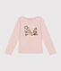 Little girls' long-sleeved rib knit T-shirt
