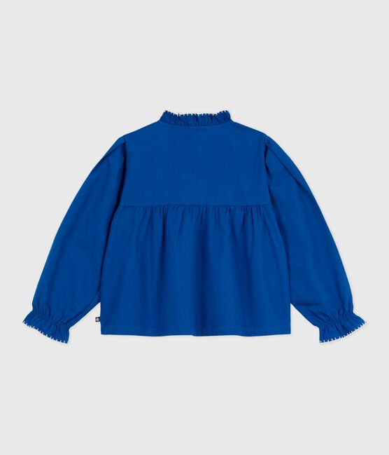 Children's long-sleeved plain cotton twill blouse OLYMPIC
