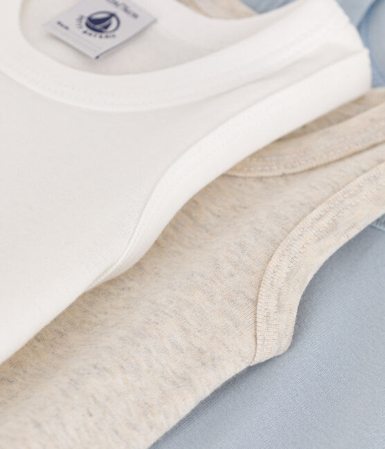 Babies' sleeveless plain cotton bodysuits - 3-Pack variante 1