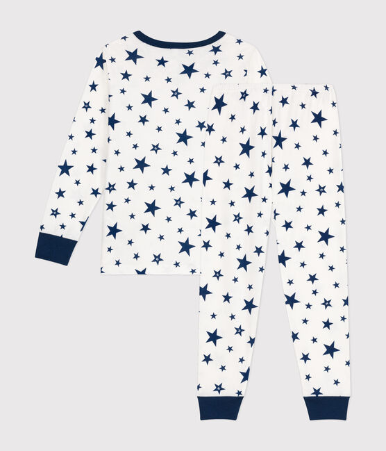 Children's star print cotton pyjamas MARSHMALLOW blue/INCOGNITO
