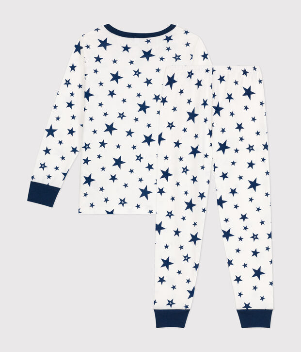 Children's star print cotton pyjamas blue/blue