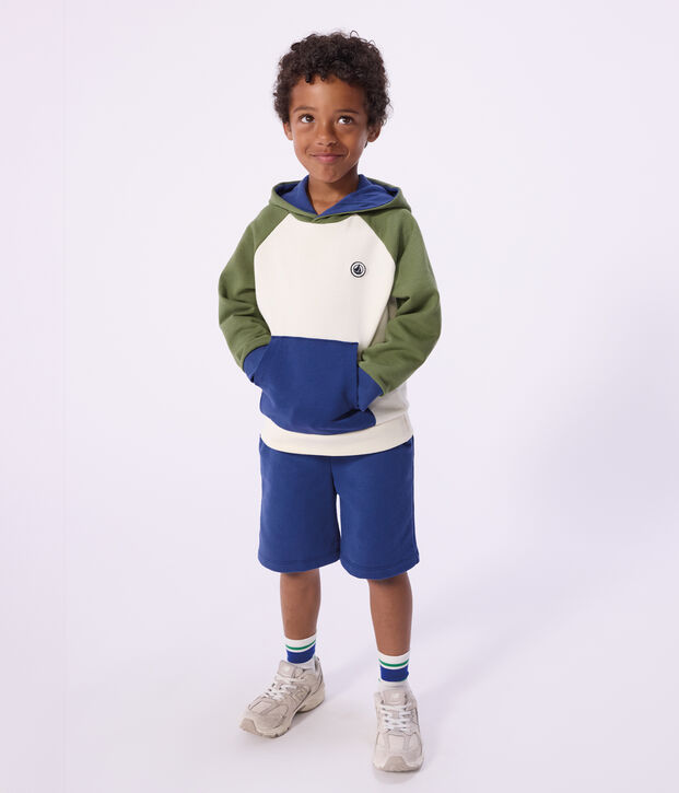 Children's cotton hoodie Ecru/multicolor