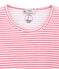 women's long sleeved cotton and wool t•shirt CHEEK pink/MARSHMALLOW white