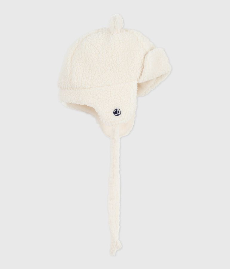 Babies' chapka in faux fur with a sherpa lining Ecru