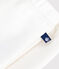 Babies' soft, warm plain cotton trousers MILK Ecru