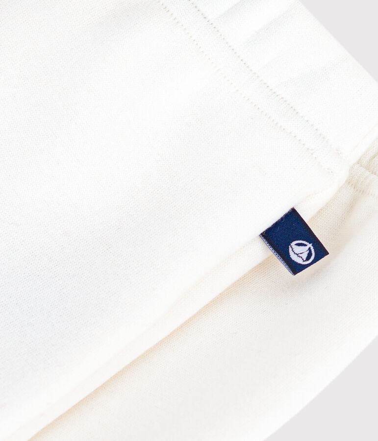 Babies' plain cotton trousers Ecru