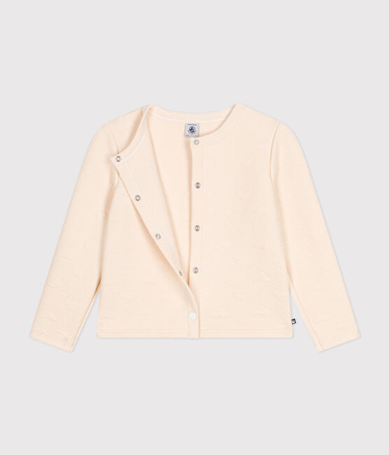 Girls' tube knit cardigan AVALANCHE Ecru