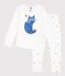 Children's cat design cotton pyjamas. MARSHMALLOW white/MULTICO white