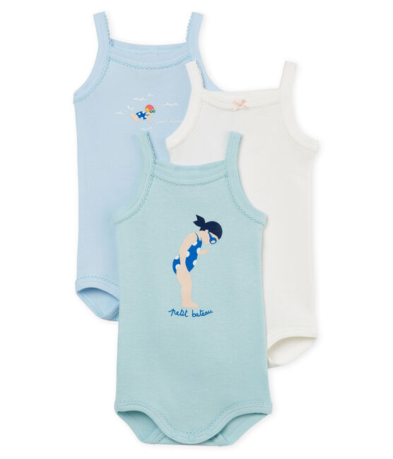 Baby Girls' Bodysuits with Straps - Set of 3 VARIANTE 1 CN