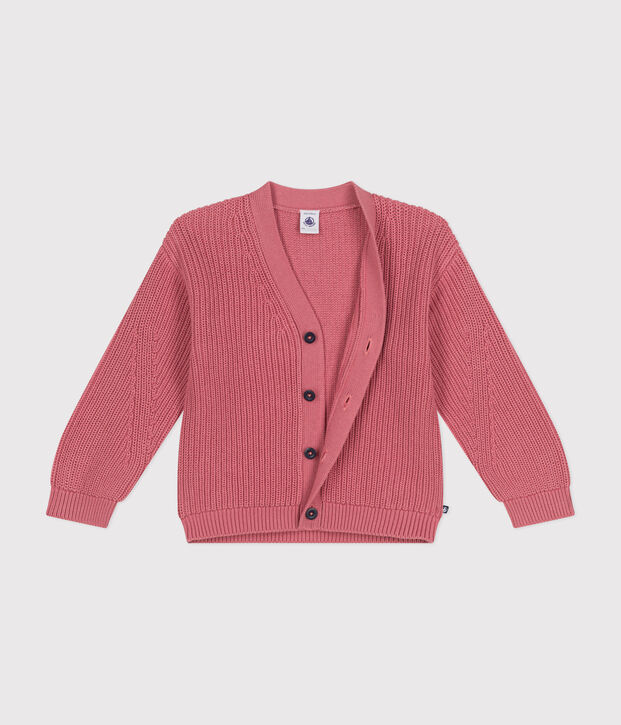 Little girls' cotton cardigan pink