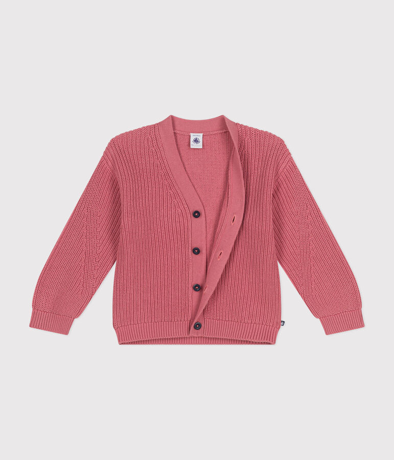 Little girls' cotton cardigan pink